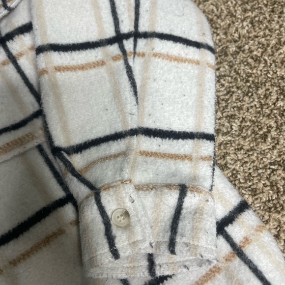 Black and White Utility Jacket with Bold Check Design - Picture 2 of 3